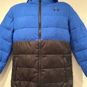 Under Armour Hooded Puffer Jacket Youth XLG Blue and Black